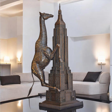 The Big Giraffe Loved the Empire State Building (Bronze Sculpture)