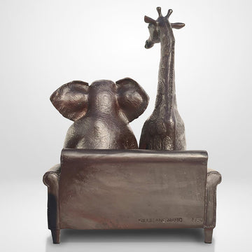 The Elephant Thought Big, the Giraffe Thought Tall (Bronze Sculpture)