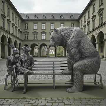 The Grizzly Bear Bench of Friendship (Bronze Sculpture)