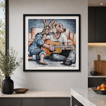 Who Draws the Crowd and Plays so Loud, Baby It's the Guitar Man (Print)