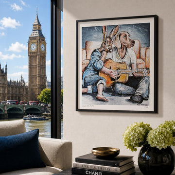Who Draws the Crowd and Plays so Loud, Baby It's the Guitar Man (Print)