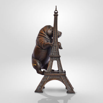 The Hippo Loved the Eiffel Tower (Bronze Sculpture, Small)