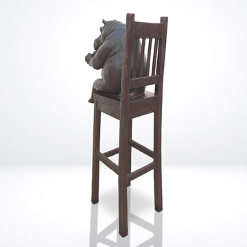 Hippo Above It All, Capturing the World Through a Lens (Bronze Sculpture, Mid-Size)