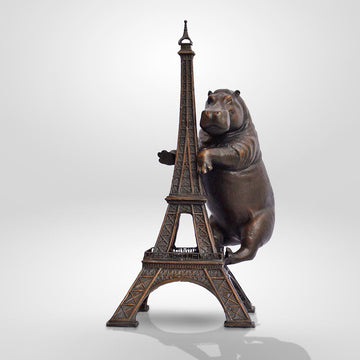 The Hippo Loved the Eiffel Tower (Bronze Sculpture, Small)