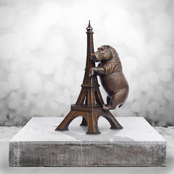 The Hippo Loved the Eiffel Tower (Bronze Sculpture, Small)
