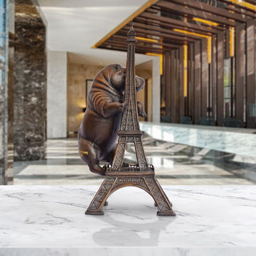The Hippo Loved the Eiffel Tower (Bronze Sculpture, Small)