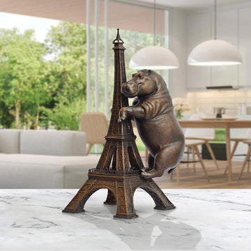 The Hippo Loved the Eiffel Tower (Bronze Sculpture, Small)