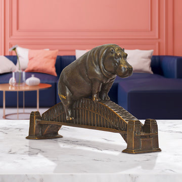 The Hippo Loved the Sydney Harbour Bridge (Bronze Sculpture, Small)
