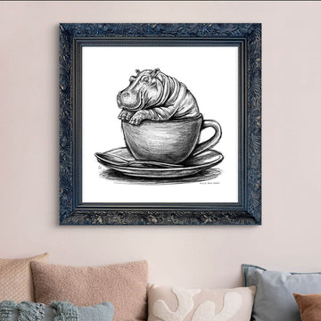 A Study for Hippo in a Cup (Giclee Canvas Print)