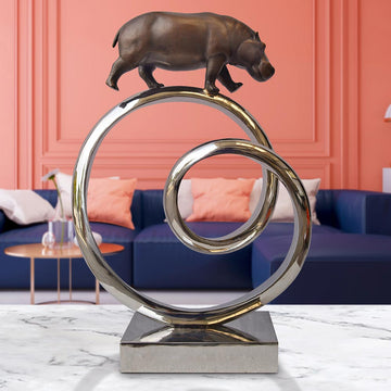 Hippo Goes Round the World (Bronze Sculpture)