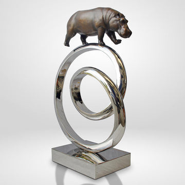 Hippo Goes Round the World (Bronze Sculpture)
