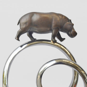 Hippo Goes Round the World (Bronze Sculpture)
