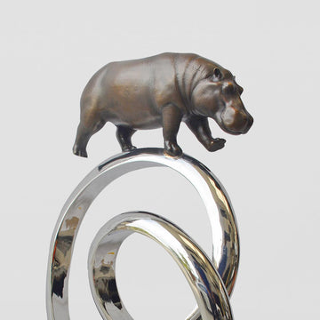 Hippo Goes Round the World (Bronze Sculpture)