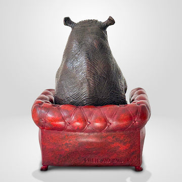 Hippo Took a Seat with Trust (Bronze Sculpture, Small)