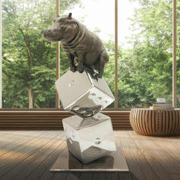 Big Luck of the Hippo (Bronze Sculpture)