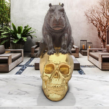 Mankind for Hippos (Bronze Sculpture)