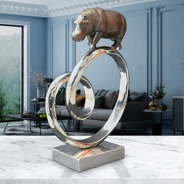 Hippo Goes Round the World (Bronze Sculpture)