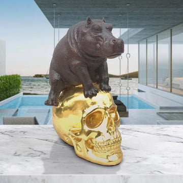 Mankind for Hippos (Bronze Sculpture)