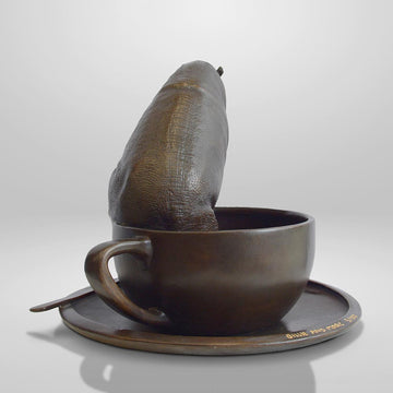 Hippo in a Cup (Bronze Sculpture, Small)