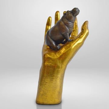 A Hippo in the Hand (Bronze Sculpture, Small)