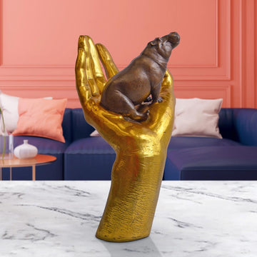 A Hippo in the Hand (Bronze Sculpture, Small)