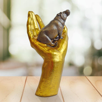A Hippo in the Hand (Bronze Sculpture, Small)