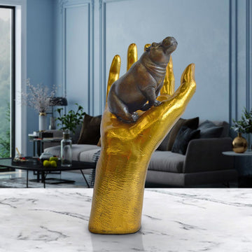A Hippo in the Hand (Bronze Sculpture, Small)