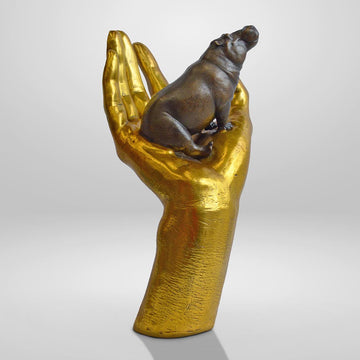 A Hippo in the Hand (Bronze Sculpture, Small)