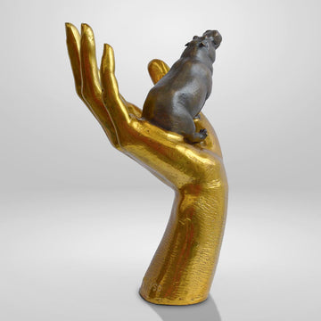 A Hippo in the Hand (Bronze Sculpture, Small)