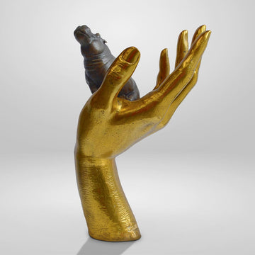 A Hippo in the Hand (Bronze Sculpture, Small)