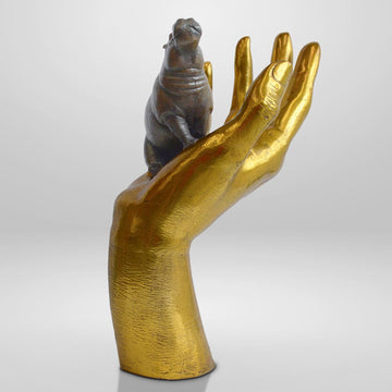 A Hippo in the Hand (Bronze Sculpture, Small)