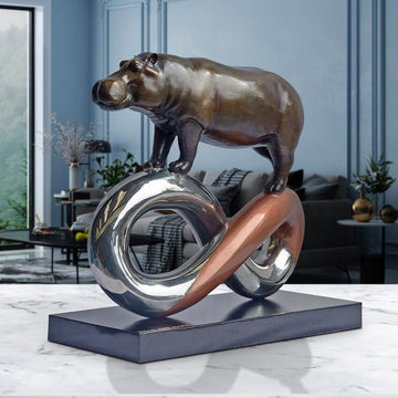 Hippo to Infinity and Beyond (Bronze Sculpture)
