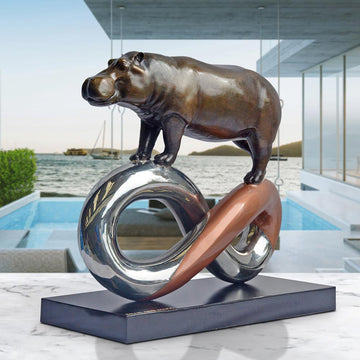 Hippo to Infinity and Beyond (Bronze Sculpture)