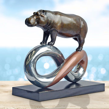 Hippo to Infinity and Beyond (Bronze Sculpture)