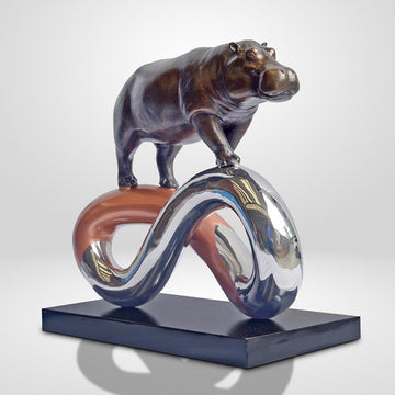 Hippo to Infinity and Beyond (Bronze Sculpture)