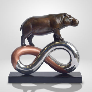Hippo to Infinity and Beyond (Bronze Sculpture)