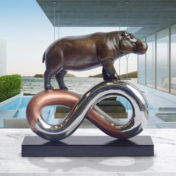 Hippo to Infinity and Beyond (Bronze Sculpture)