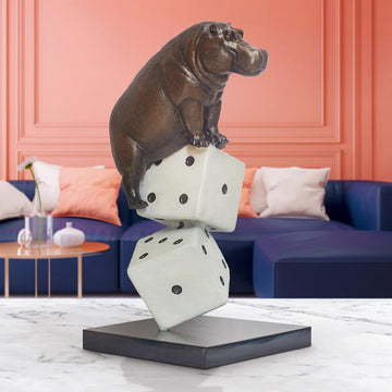 Luck of the Hippo (Bronze Sculpture)
