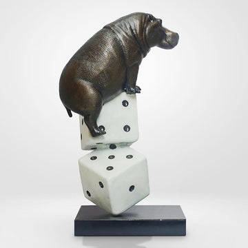 Luck of the Hippo (Bronze Sculpture)
