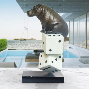 Luck of the Hippo (Bronze Sculpture)