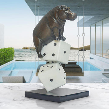 Luck of the Hippo (Bronze Sculpture)