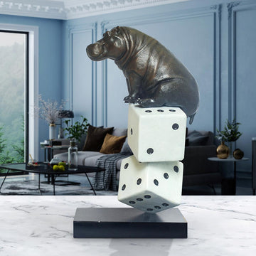 Luck of the Hippo (Bronze Sculpture)