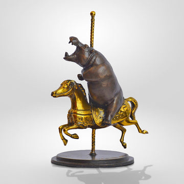 Hippo Goes Round and Round (Bronze Sculpture, Small)