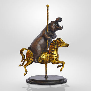 Hippo Goes Round and Round (Bronze Sculpture, Small)