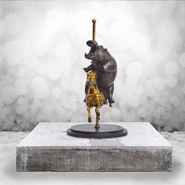 Hippo Goes Round and Round (Bronze Sculpture, Small)
