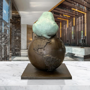 Hippo on Top of the World (Bronze Sculpture)