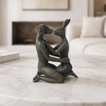 The Moment Our Kiss Stopped Time (Bronze Sculpture, Miniature)