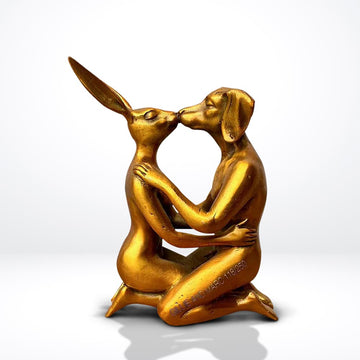 The Kiss That Stopped Time (Bronze Sculpture, Pocket Size)