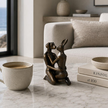 The Moment Our Kiss Stopped Time (Bronze Sculpture, Miniature)