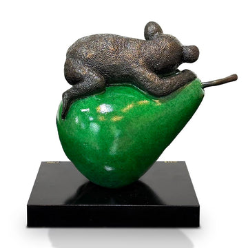 Koalas Will Pear for a Greener Life (Bronze Sculpture, Miniature)
